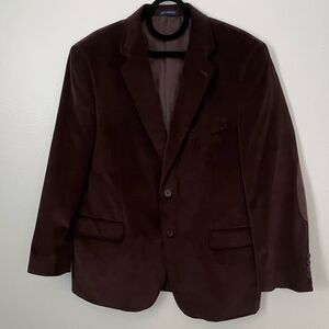 Stafford Blazer Men’s Size 44R Brown Corduroy Jacket Elbow Patches Sport Coat